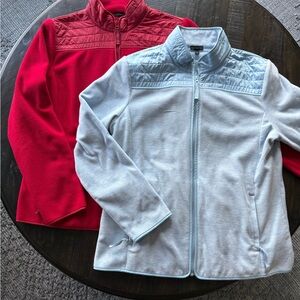 Talbots Quilted Jackets in Vibrant Red and Soft Blue
